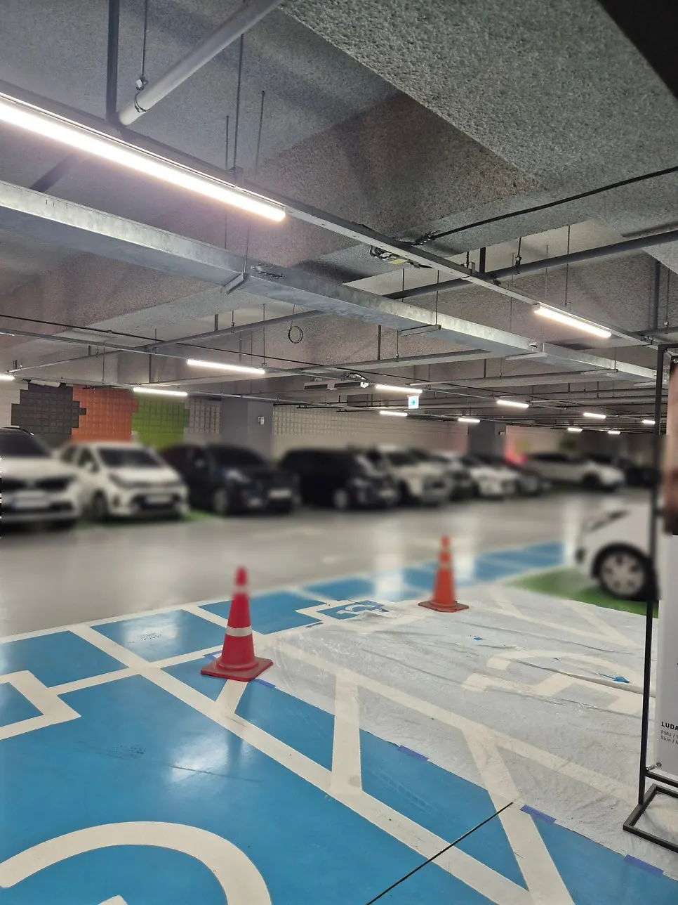 Entrance ramp to First Plaza's underground parking lot