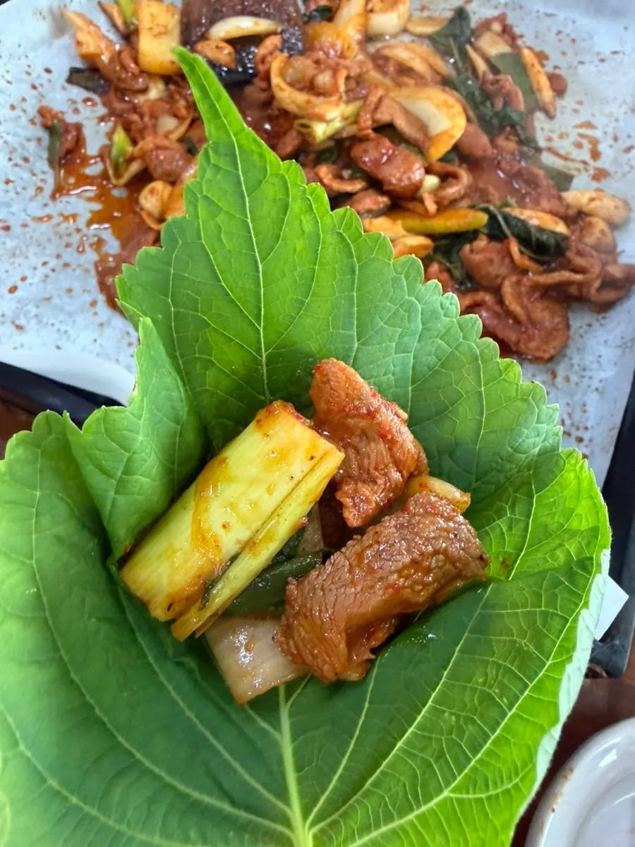 완성된 오리주물럭 클로즈업