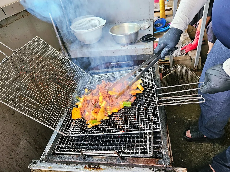 Duck grilled over charcoal
