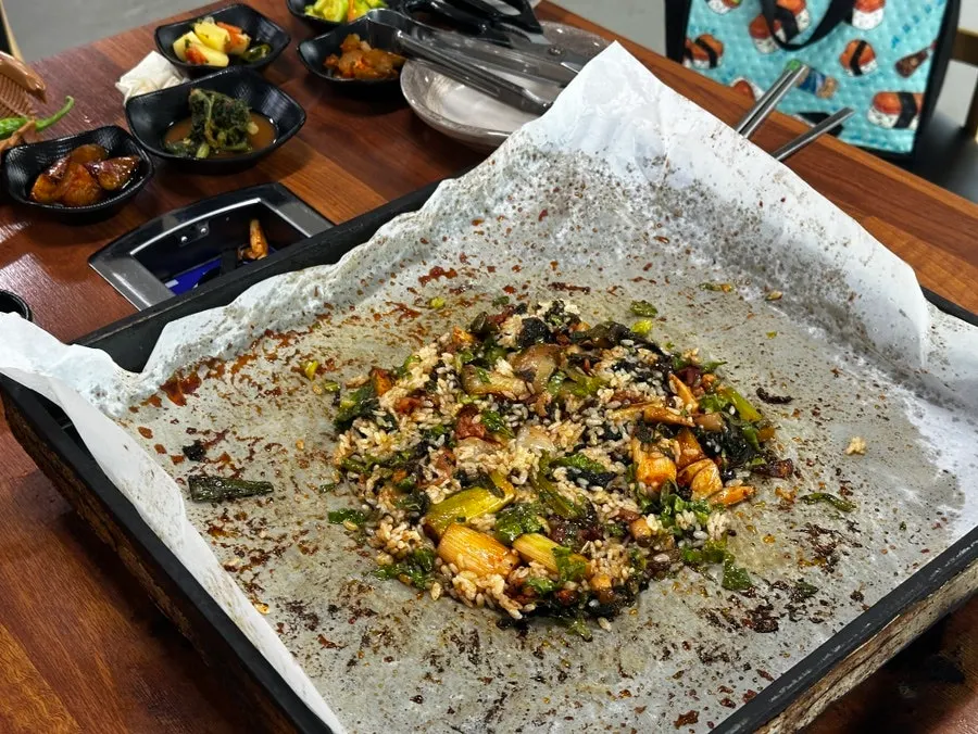 Wide view of the table during the meal
