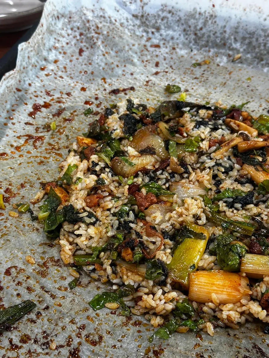 Leftover sauce and duck jumulleok