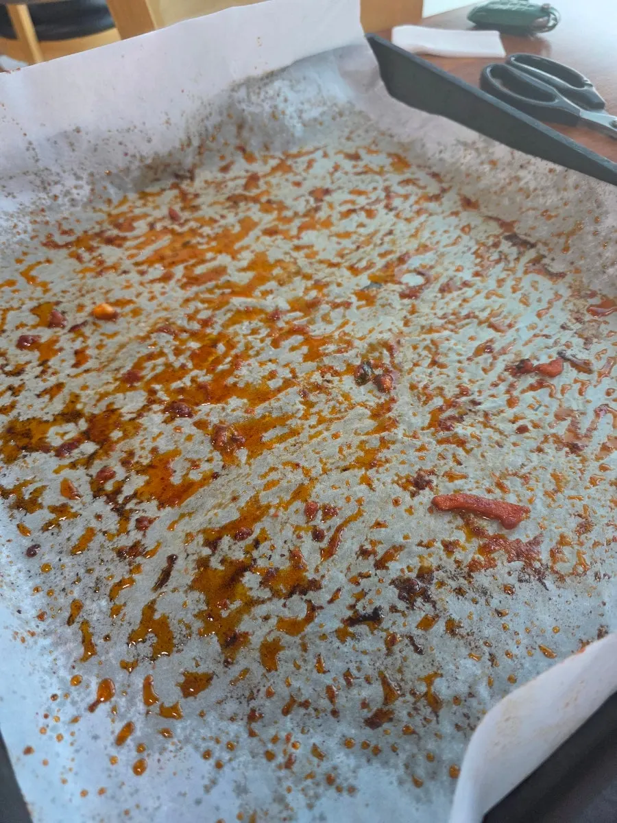 야채까지 다 비운 빈 팬