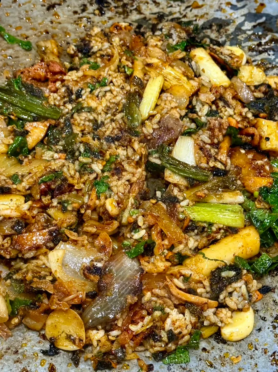 Fried rice cooked in duck fat
