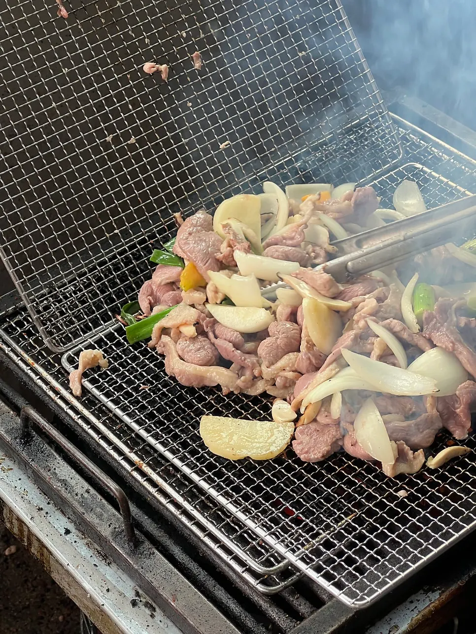불판에 올려진 오리로스