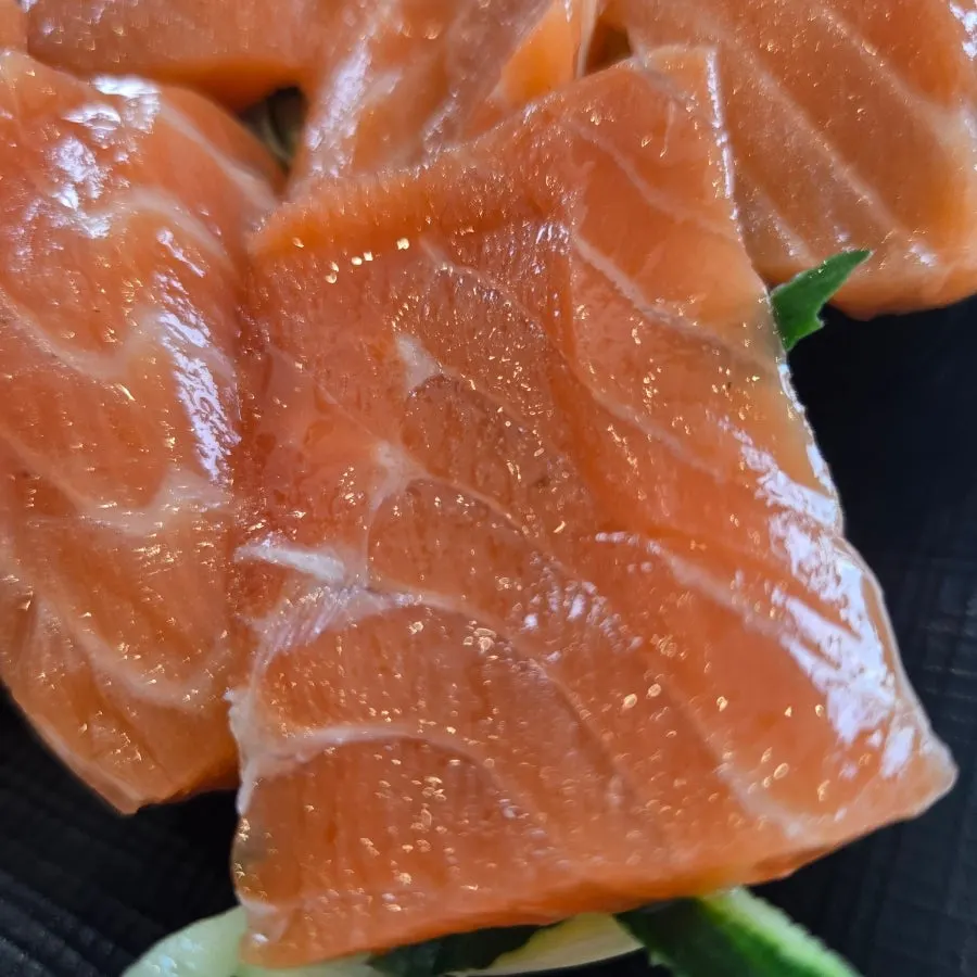 Salmon keto buckwheat gimbap on a plate