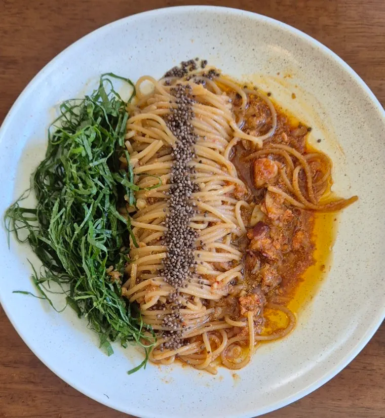 Moa Gangnam's perilla oil jeotgal pasta