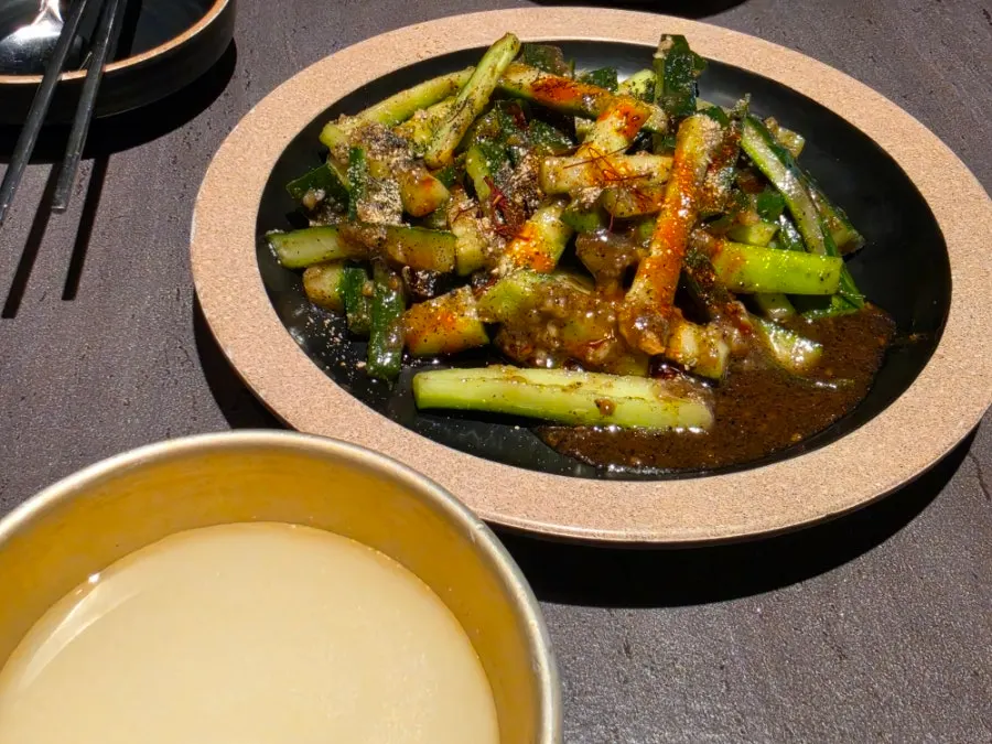 Jipyeong makgeolli poured into a glass