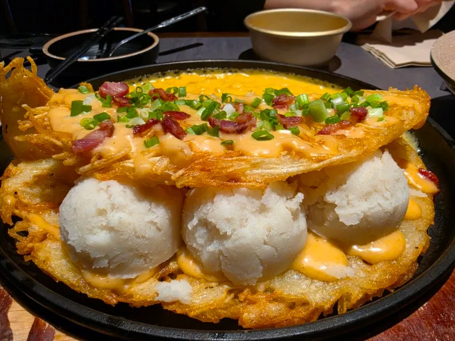 Additional crispy fried dumpling wrappers