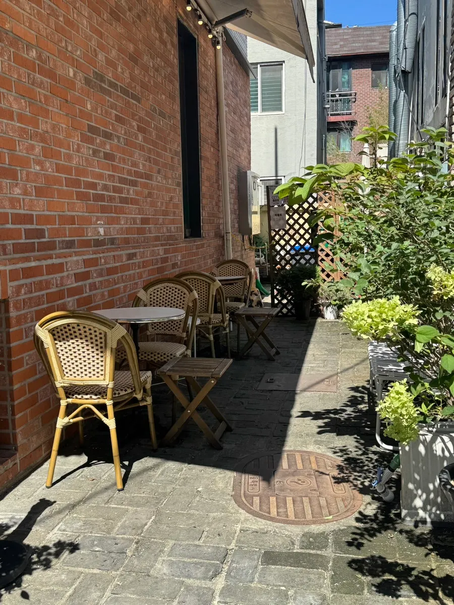 Outdoor terrace table full of sunlight