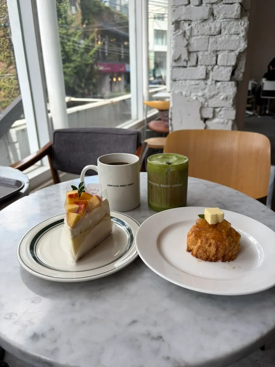 Exterior of Something About Coffee, a large bakery café near Gangnam Station