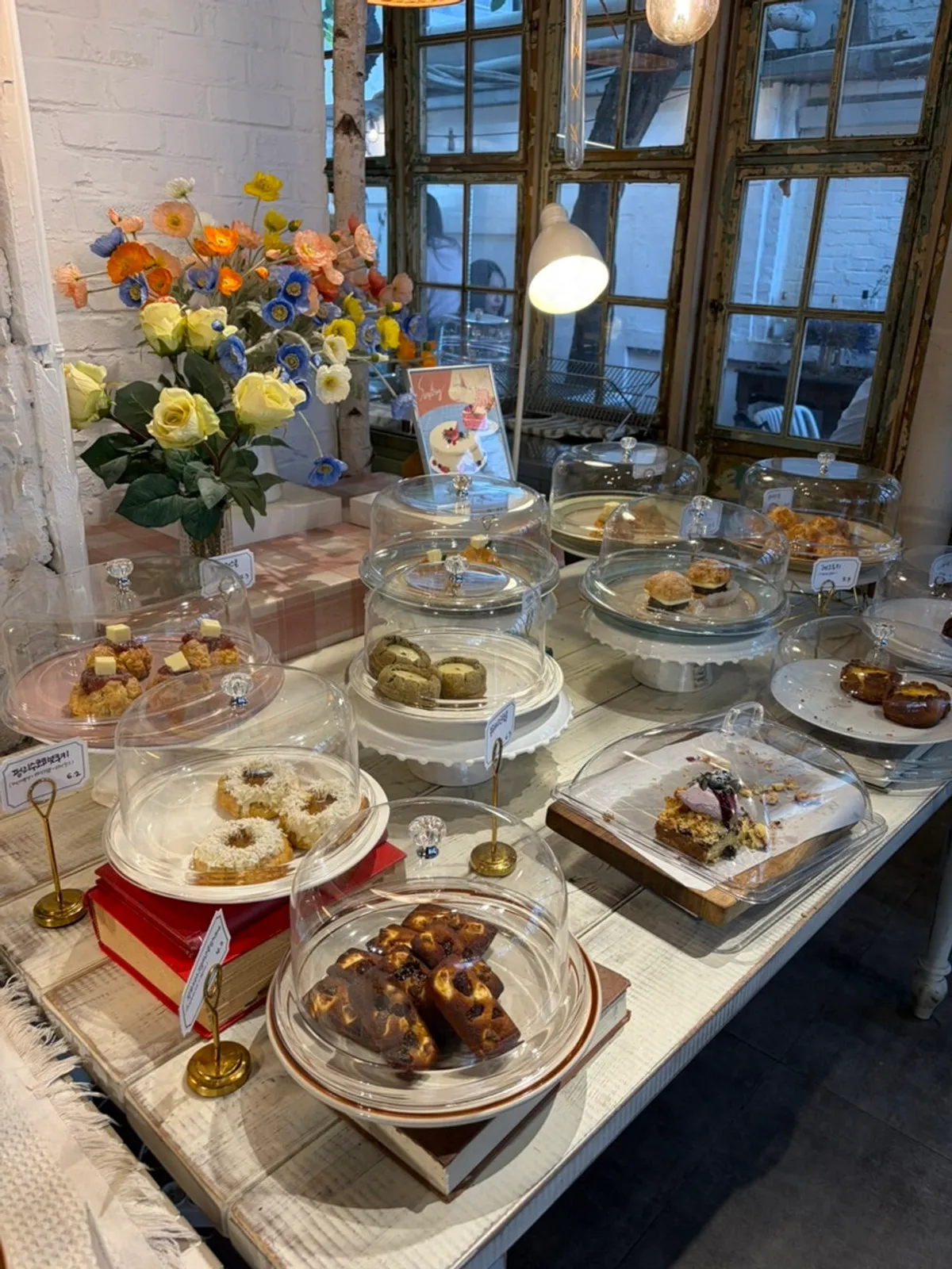 Bakery lineup display at Something About Coffee
