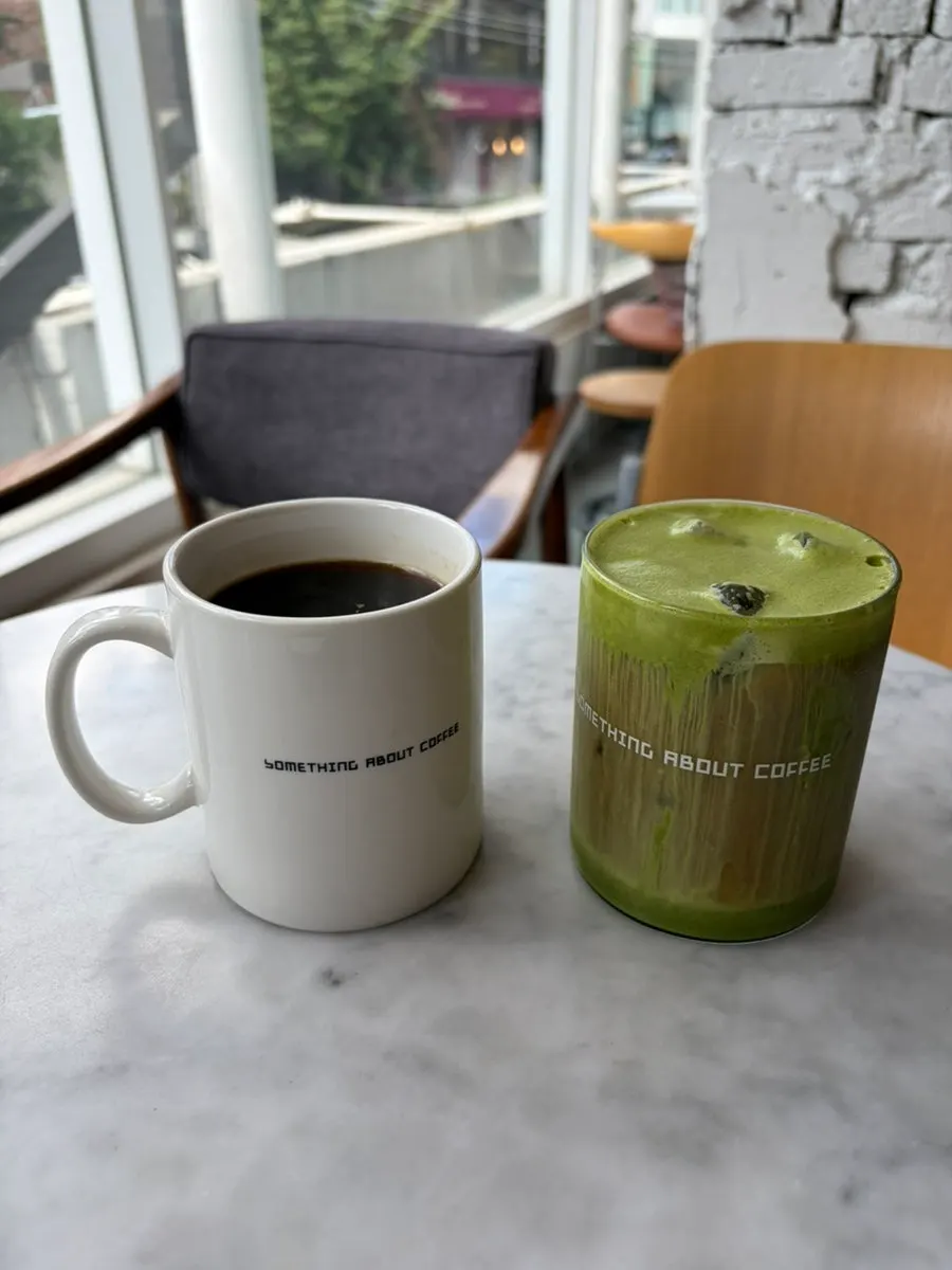 Matcha cream cold brew showing a gradient layer
