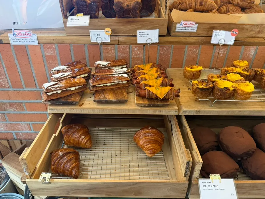 Bakery desserts on display