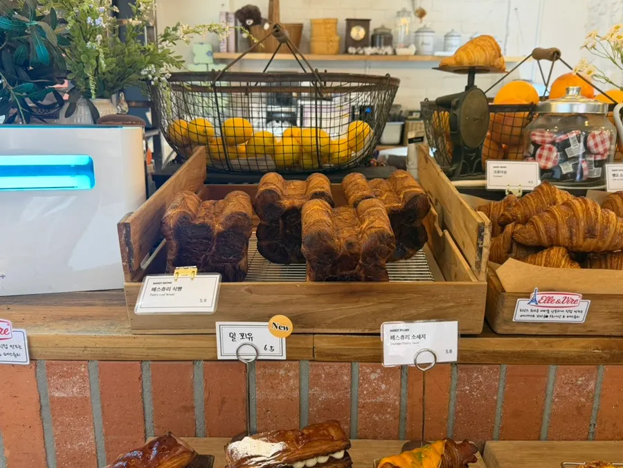 Dessert selection at the bakery café