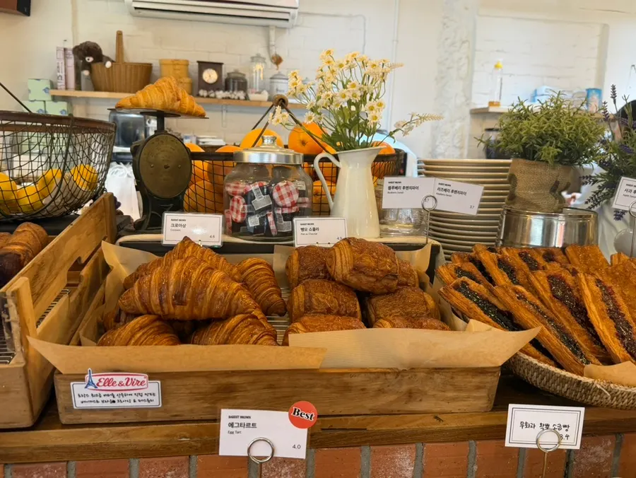 Display of assorted bakery items
