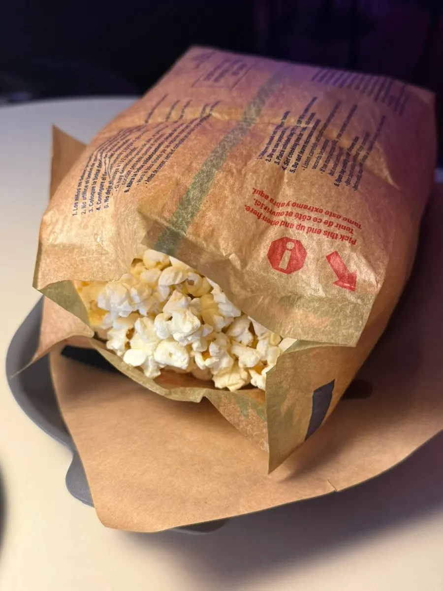 A generous serving of B LAB's butter popcorn