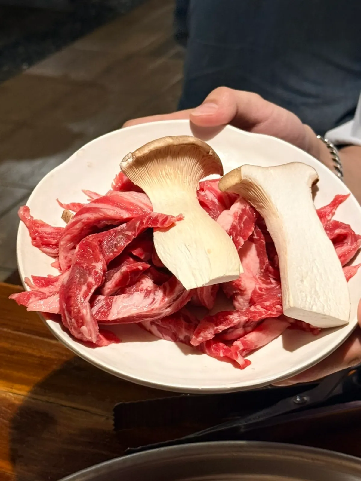 Two servings of beef rib meat set at Bongu Hwarro