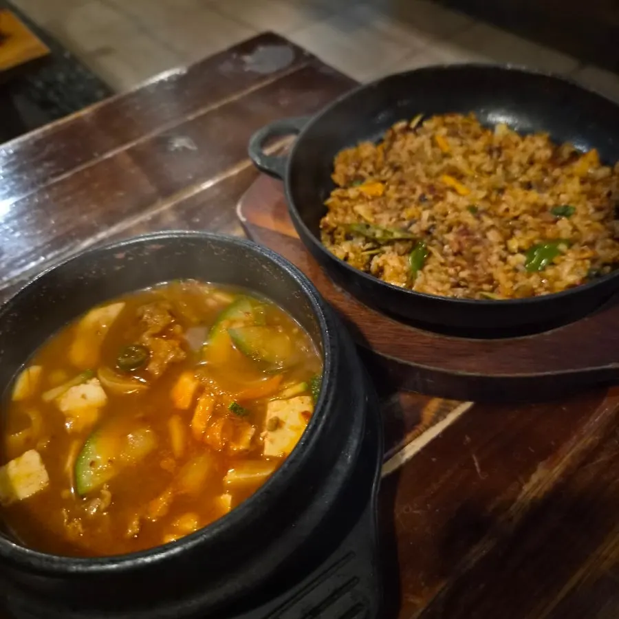 끓여 완성한 한강라면