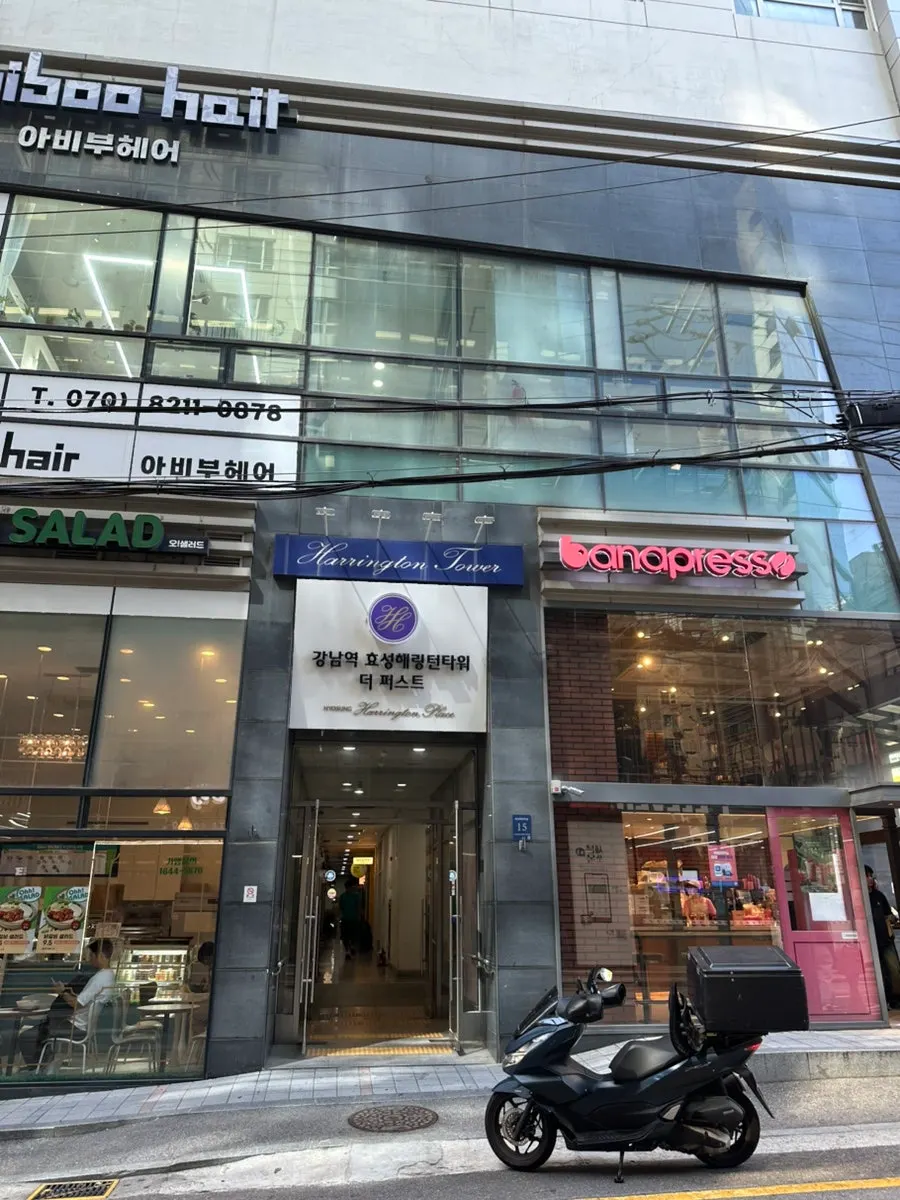 누왁싱 앤 브로우가 이전한 강남대로84길 건물 외관