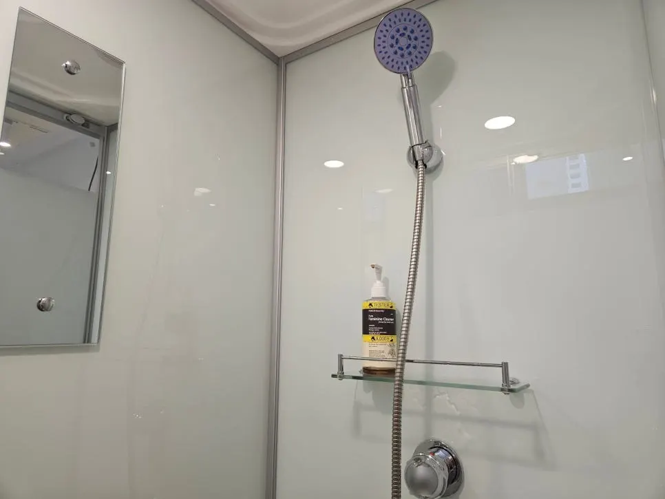 Shower inside the treatment room at Nu Waxing & Brow