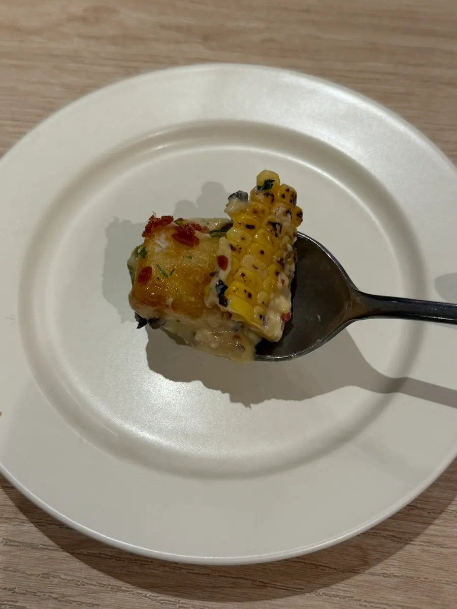 Plate of scallion cream corn gnocchi