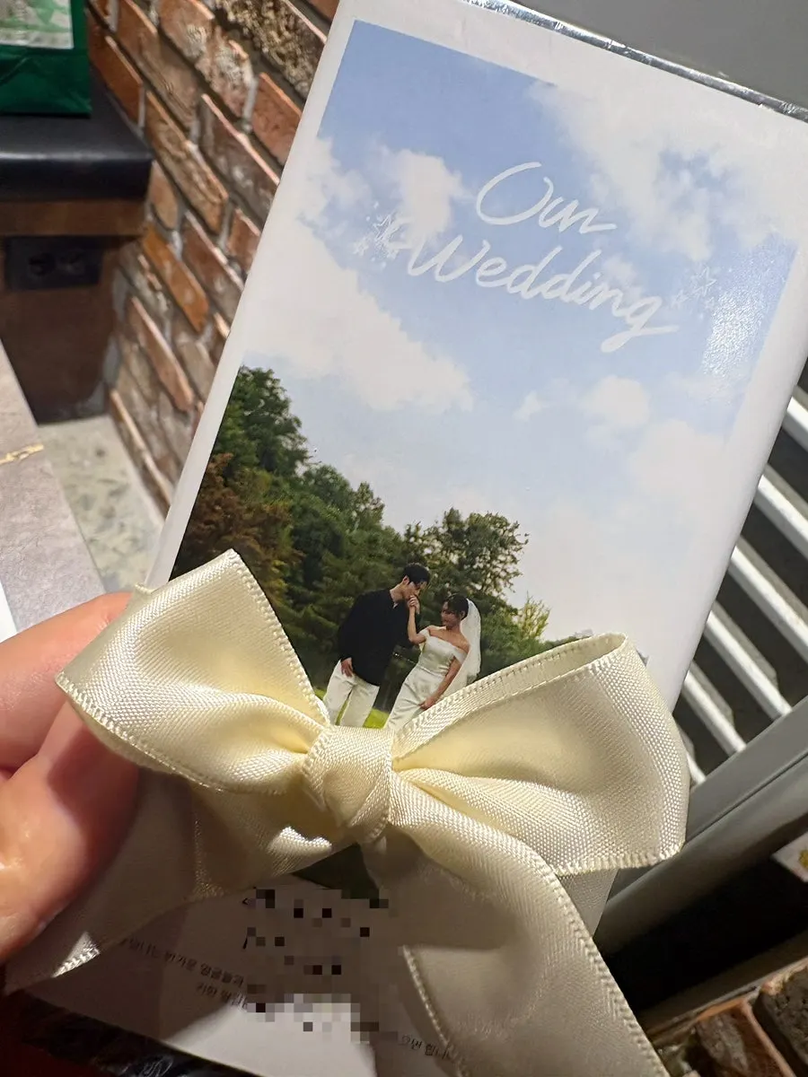 Chocolate wedding invitations shared at the gathering