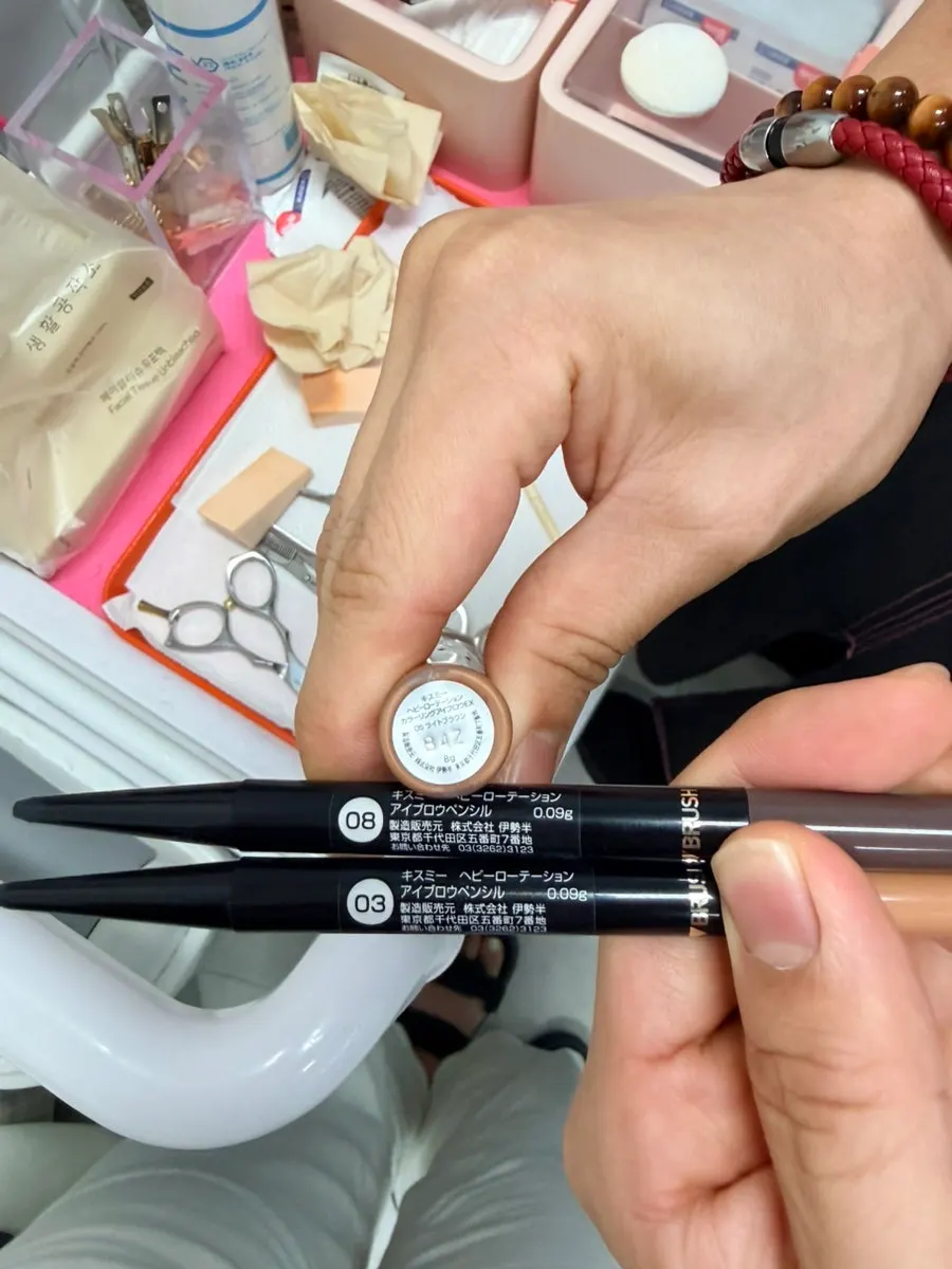 Brow products used during the treatment