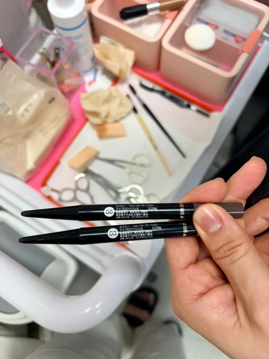 Brow pencil and mascara products