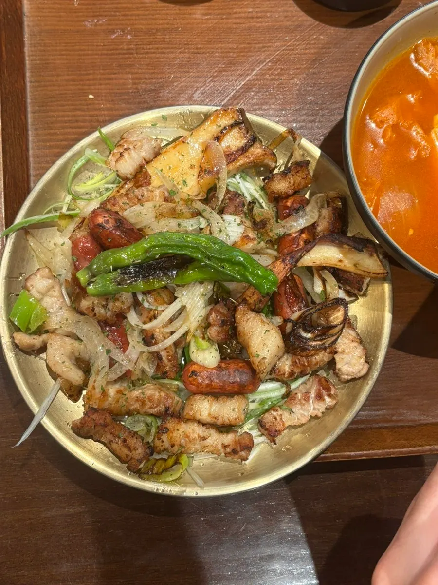 Solo meat set grilled together with vegetables