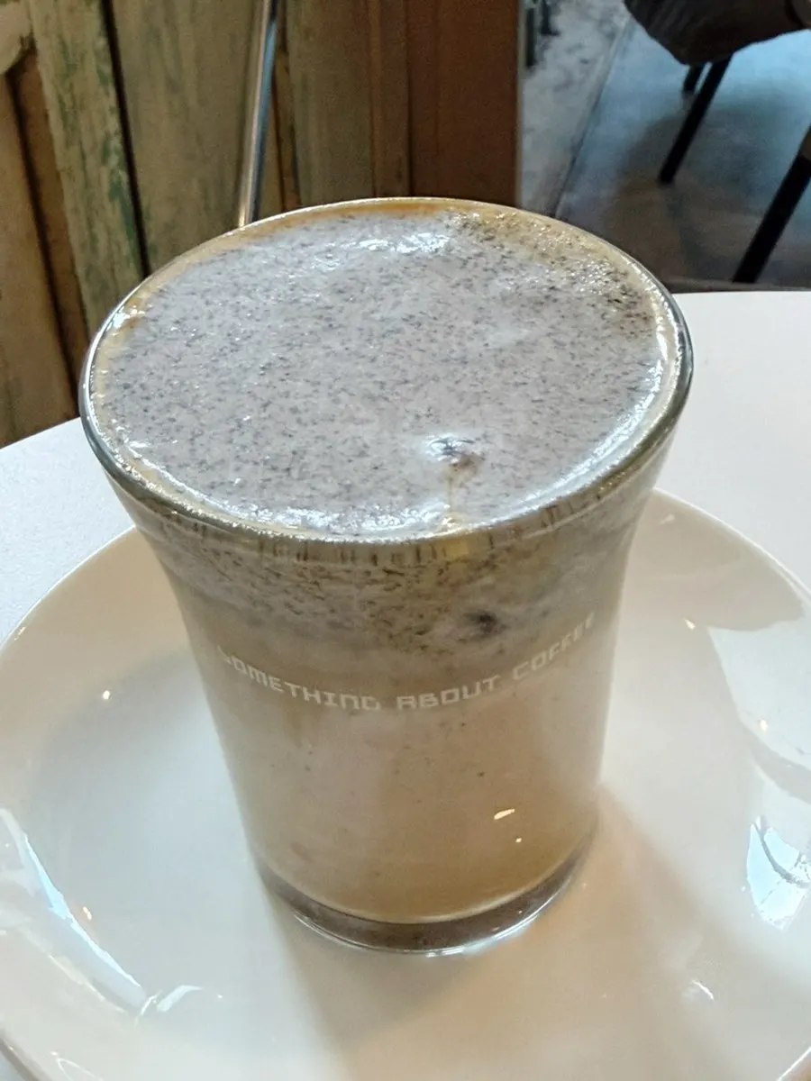 A nutty black sesame latte