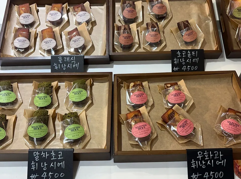 Desserts in the display case