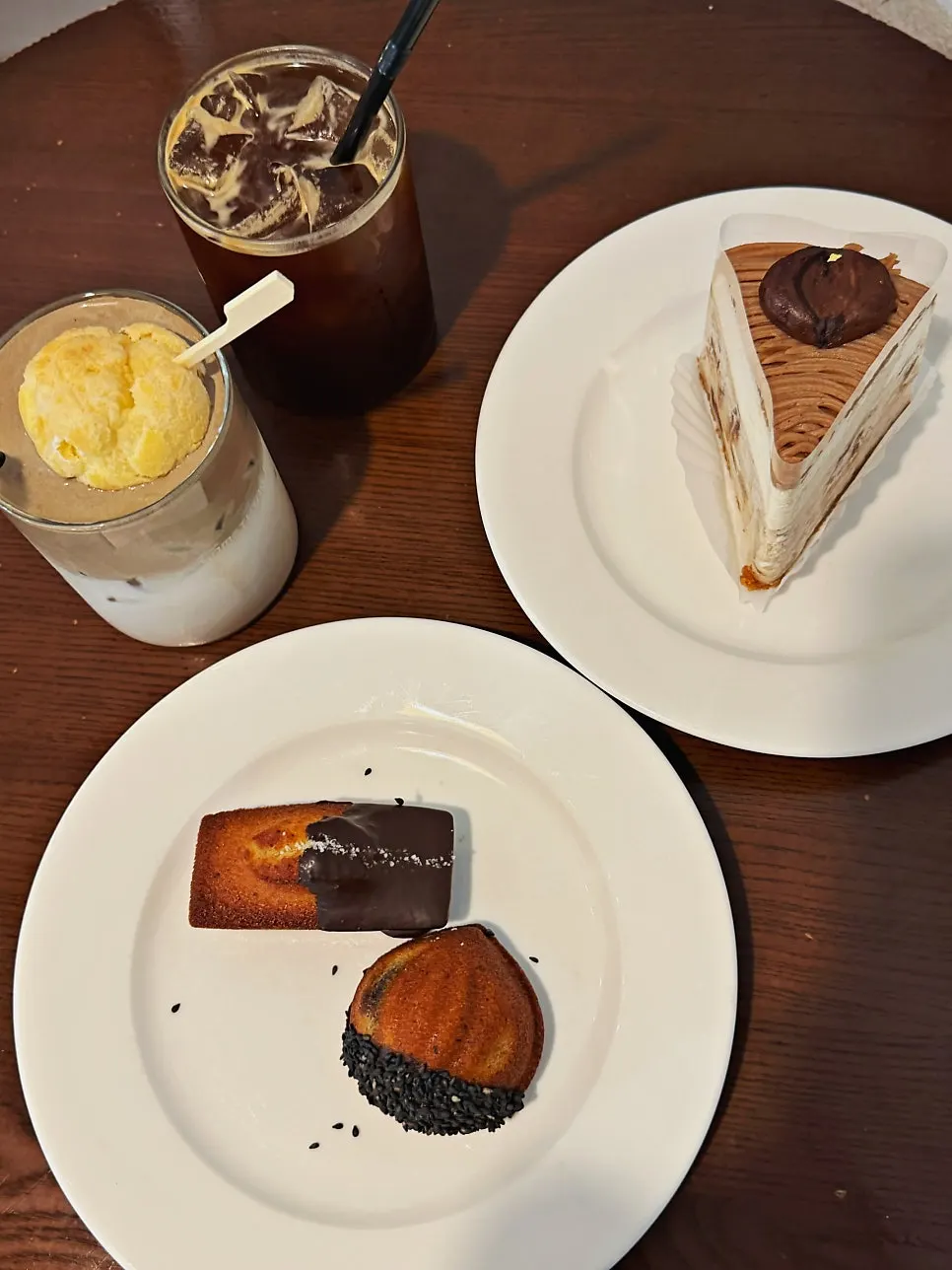 Drinks and desserts set out on the table