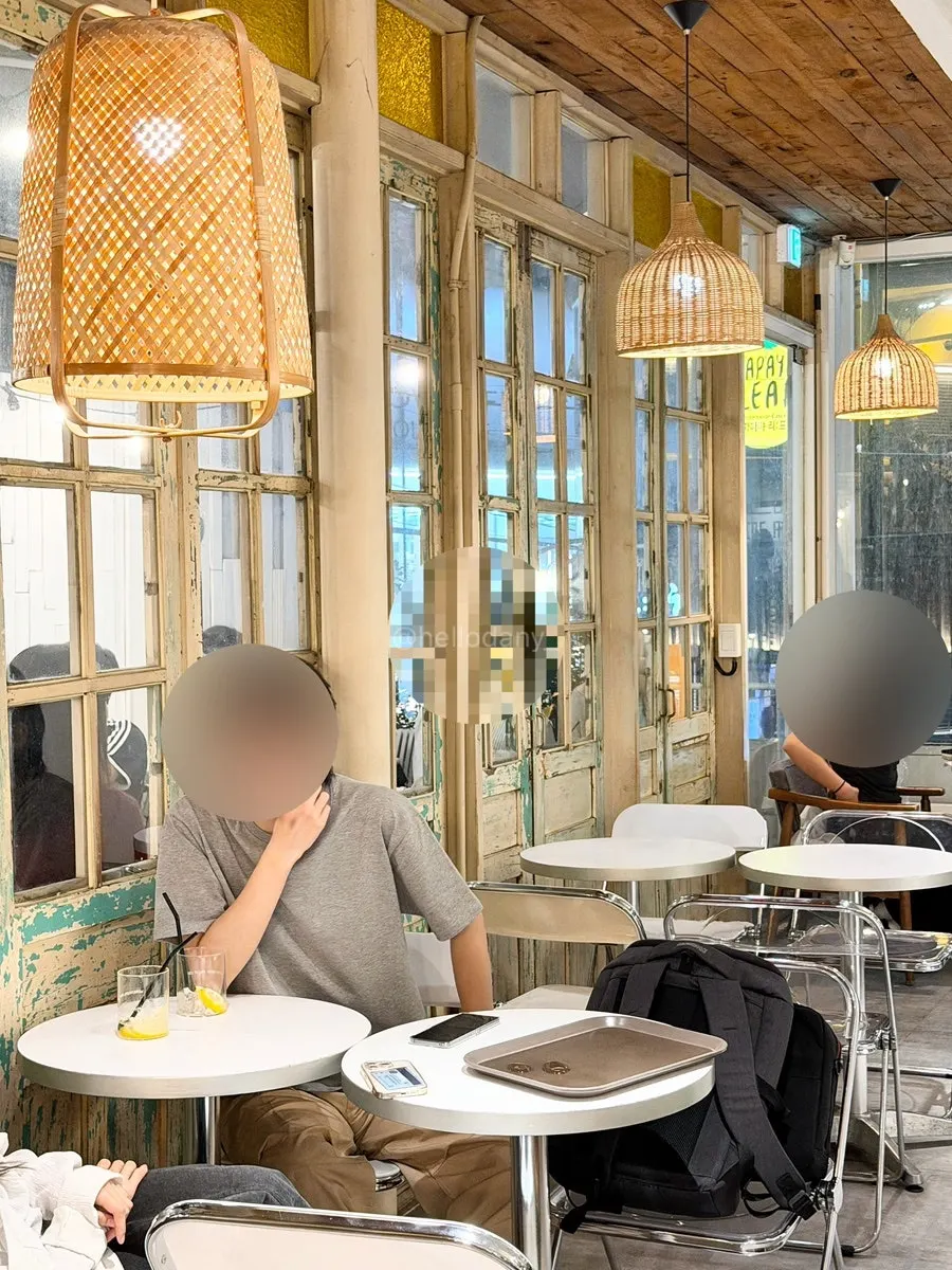 Seating arrangement in the outdoor space at Something About Coffee