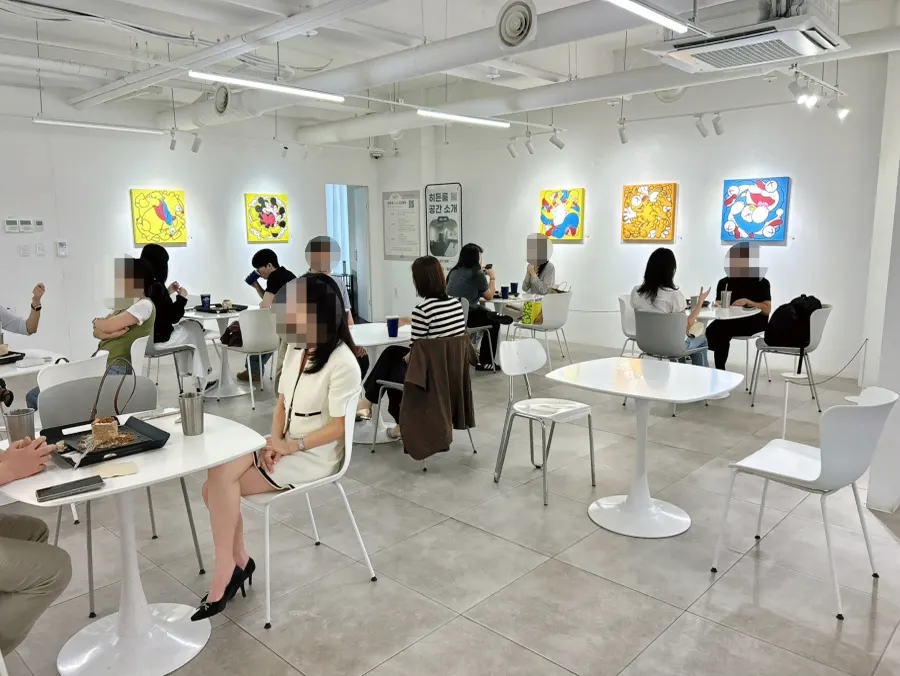 Interior seating at the large café Selected Nicks