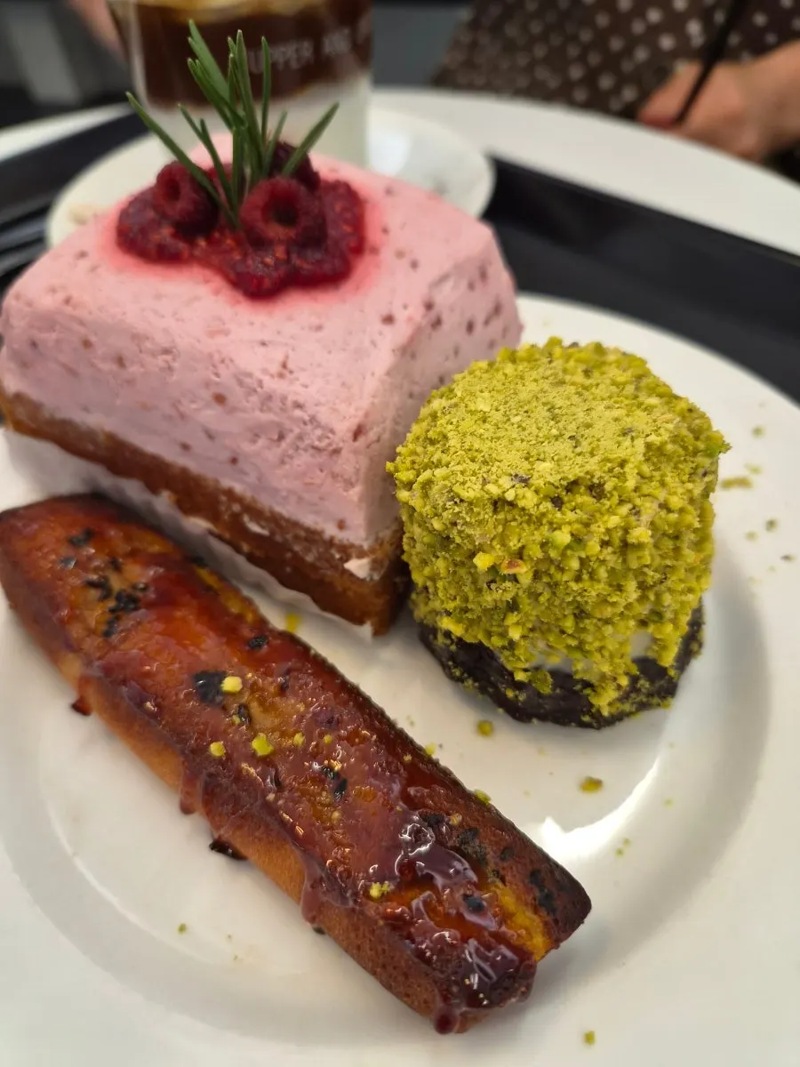 Coffee and desserts set on the table