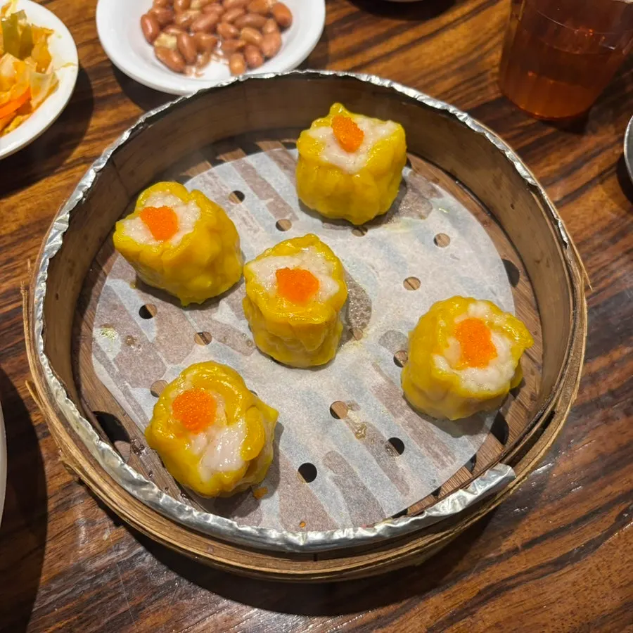 Close-up of a moist shumai