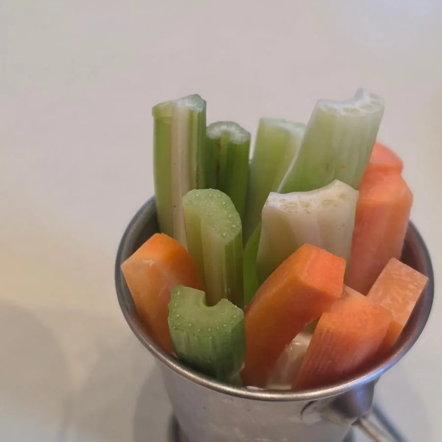 Close-up of the veggie sticks