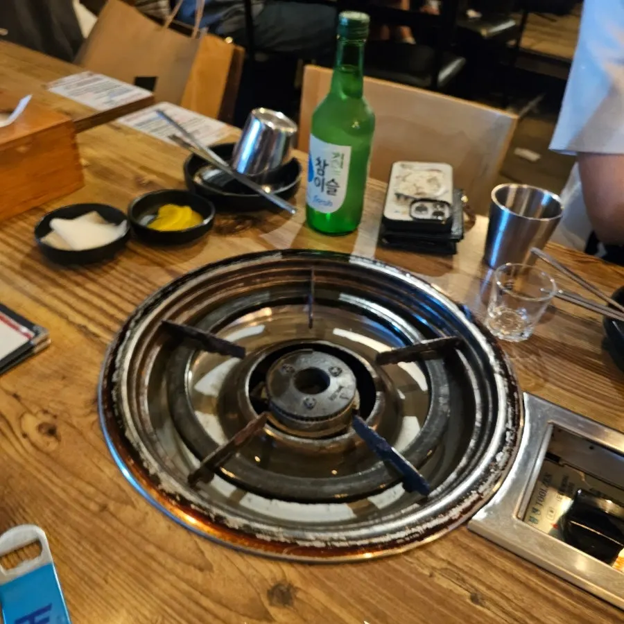 Soju on the table for the group gathering