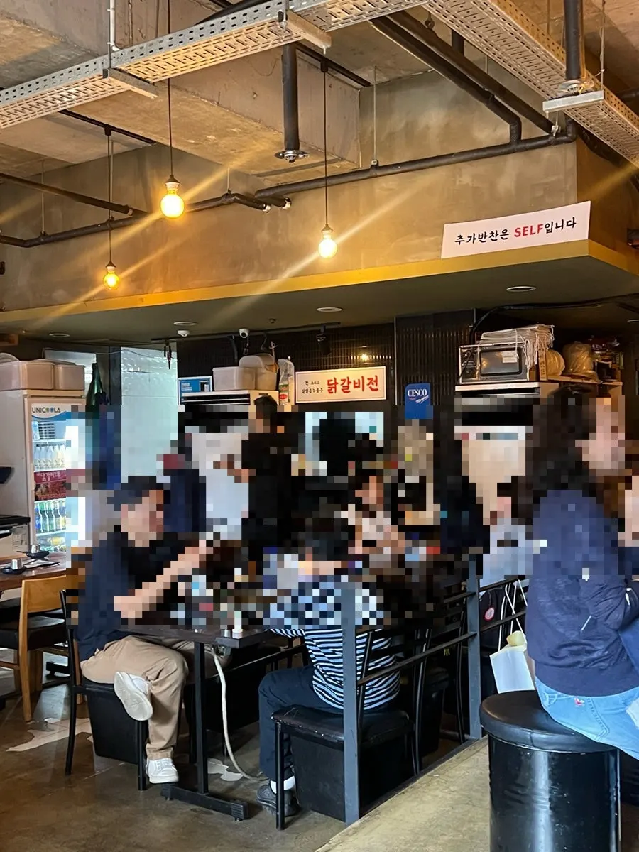 Interior crowded with weekend customers