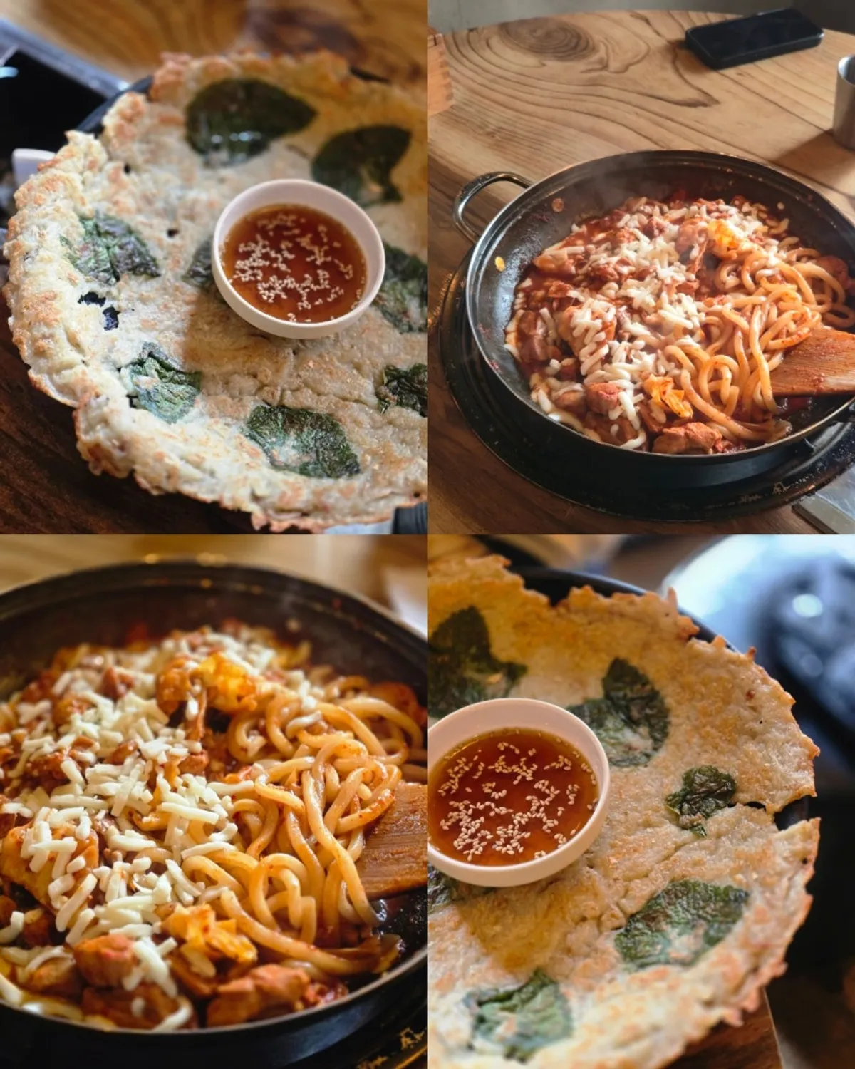 A full spread of cheese dakgalbi at Dakgalbijeon Gangnam Branch