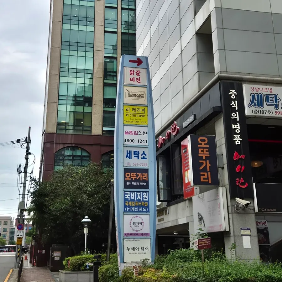닭갈비전 강남점이 있는 강남디오빌 거리 모습