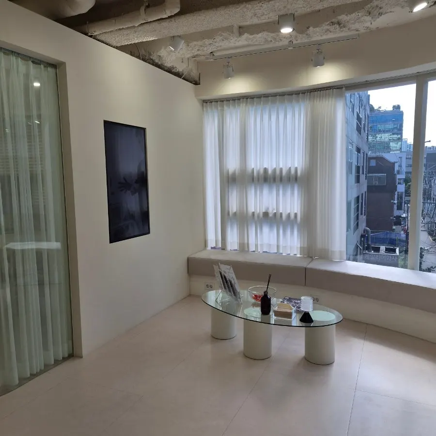 Salon interior decorated in white and beige tones