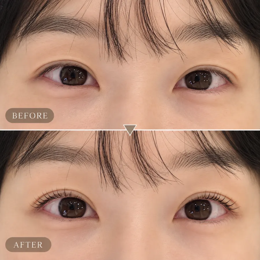 Lash curl after the nutrition + tint lift
