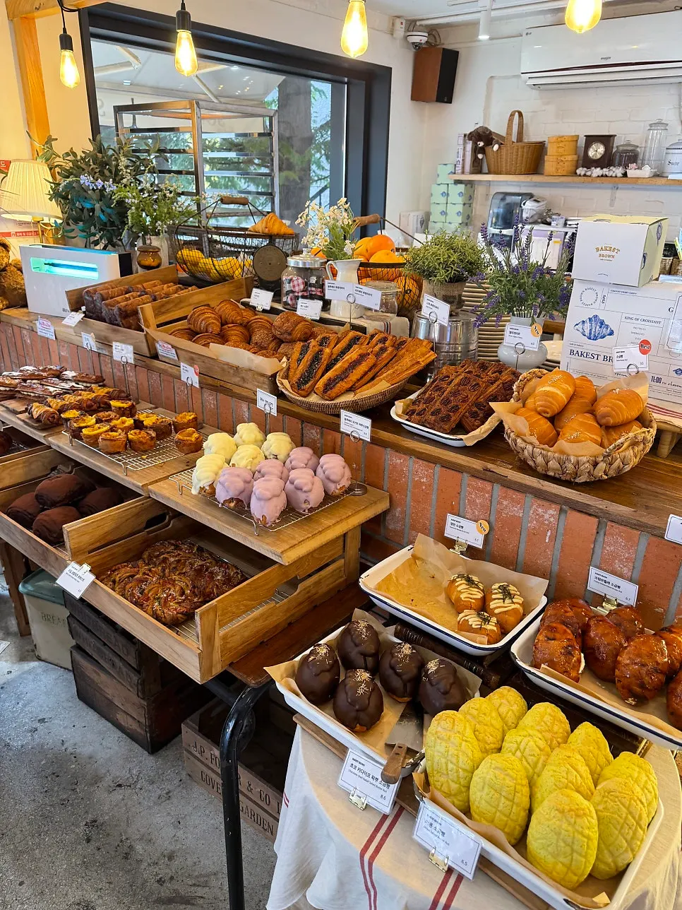 Interior of the large bakery café spanning basement to 3rd floor