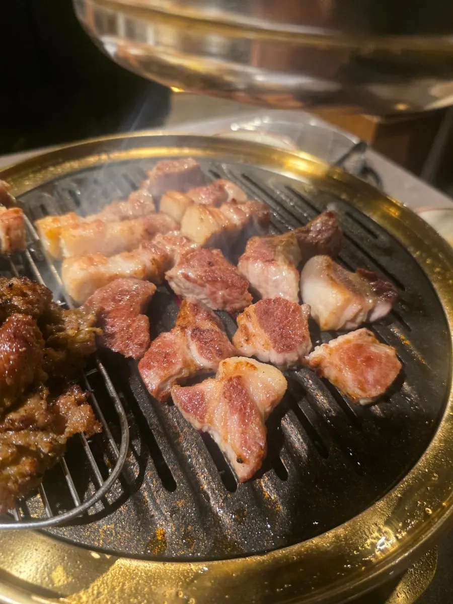 Crispy grilled pork skin