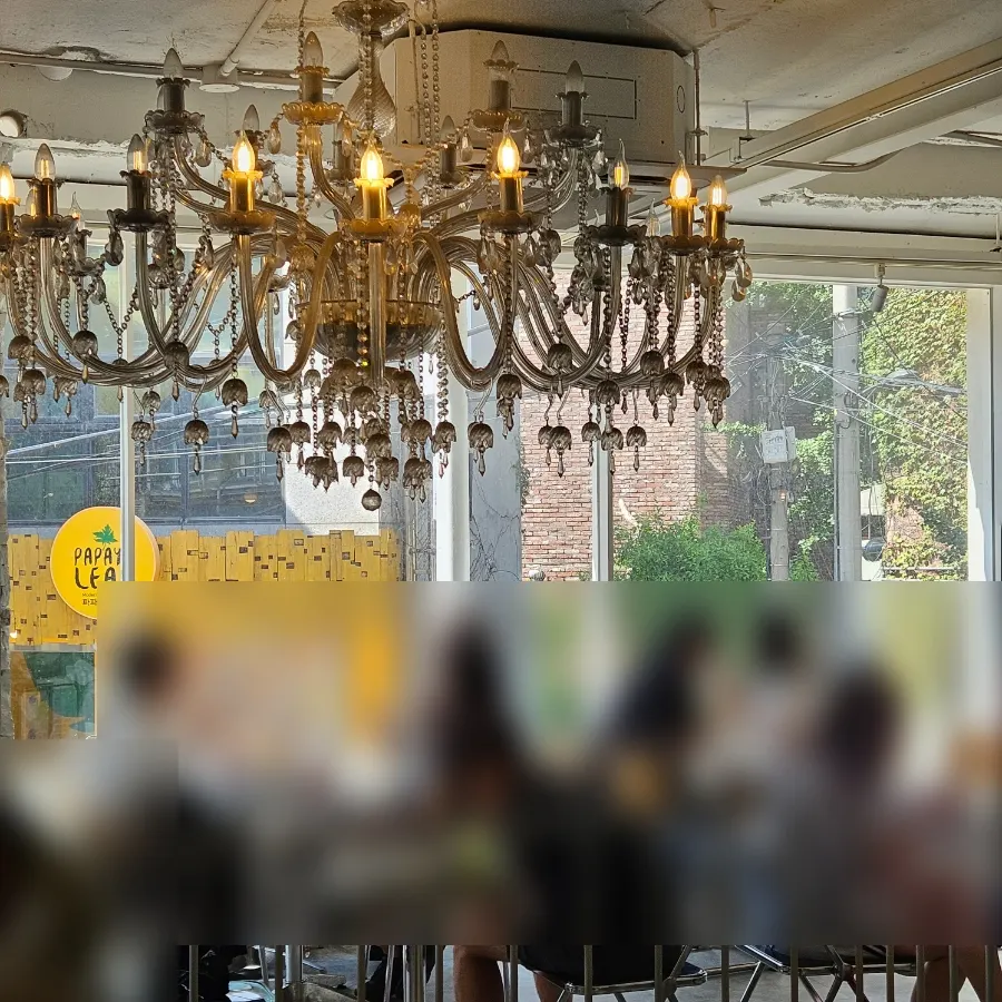 View of the café from the outdoor terrace