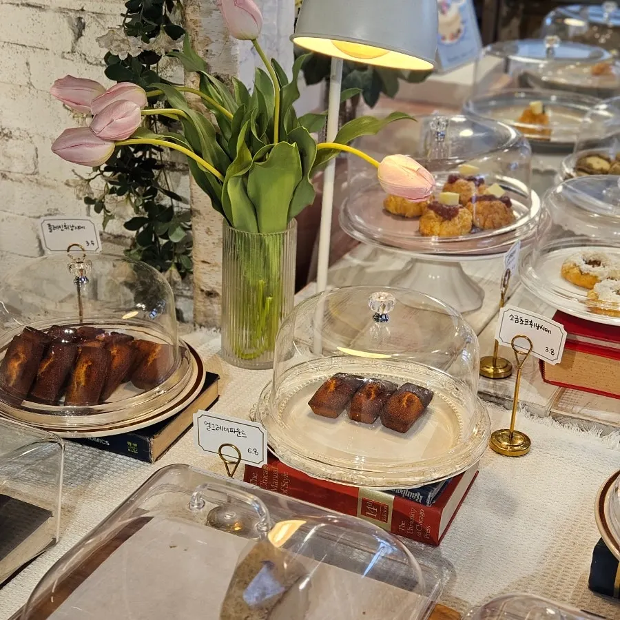 Scones and baked snacks on display