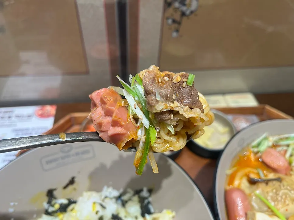 Doenjang jjageuli with added ramyeon noodles