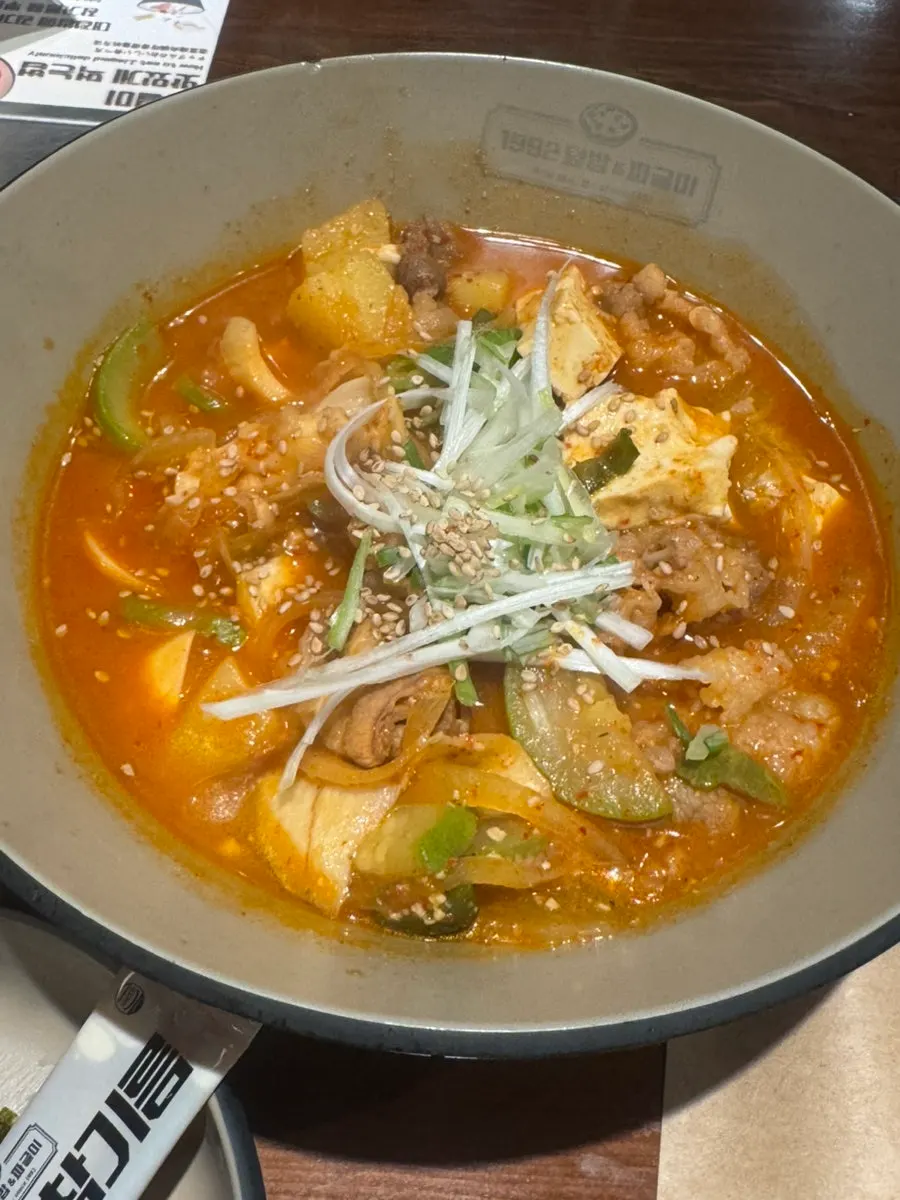 자작하게 끓인 된장짜글이 클로즈업