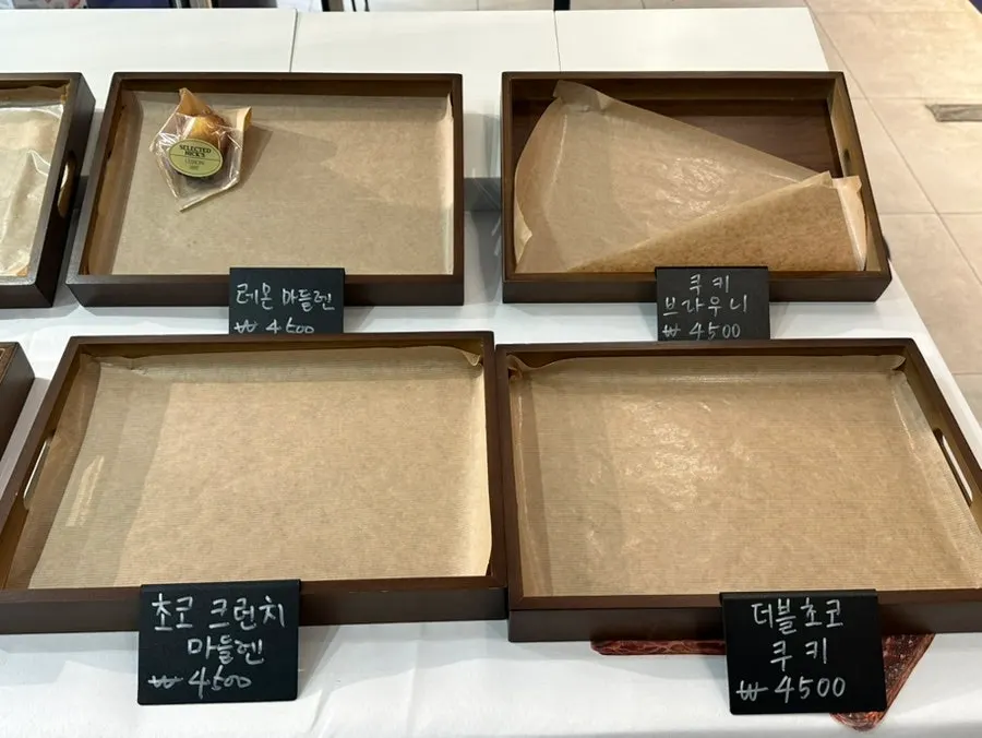 Dessert case with cookies and brownies